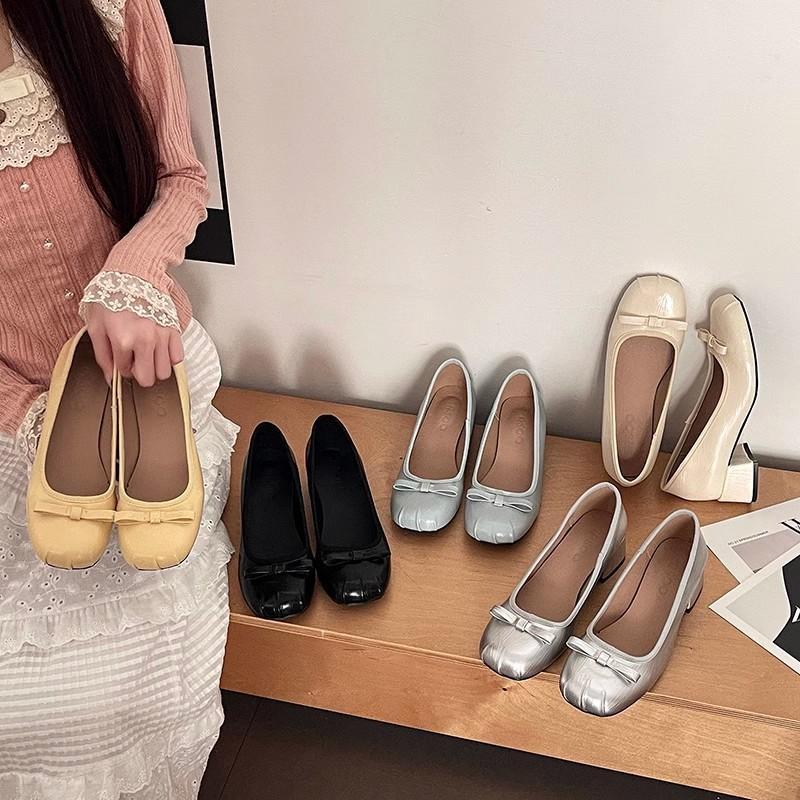 French Retro Ballet Single Shoes Women's Spring and Summer New Flat Mary Jane Shoes Versatile Skirt One Pedal Beanie Shoes