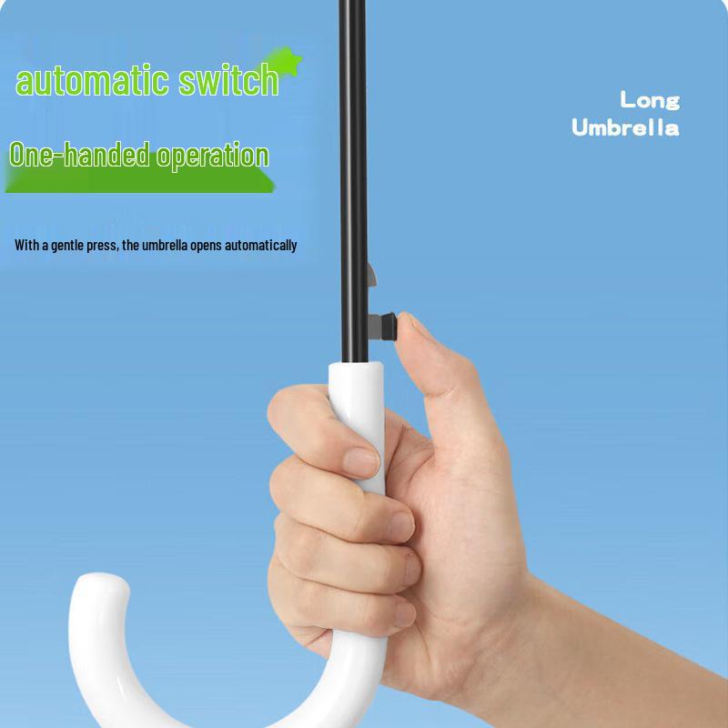 Clear Automatic Straight Umbrella with Long Handle