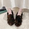 Fashion Fur Women Flats Cotton Shoes Fashion Short Plush Leopard Boots Dress Casual Winter Shoes 2025 Brand Designer Zapatos De Mujer