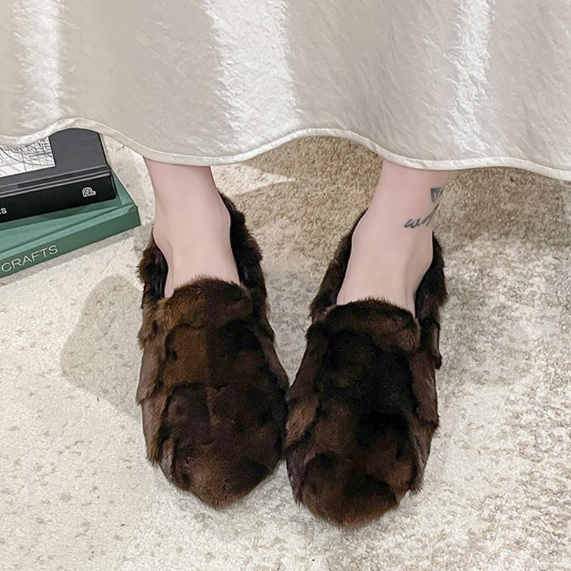 Fashion Fur Women Flats Cotton Shoes Fashion Short Plush Leopard Boots Dress Casual Winter Shoes 2025 Brand Designer Zapatos De Mujer