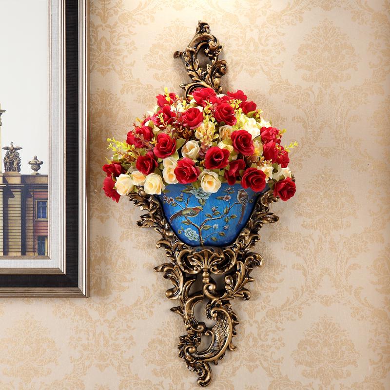 European Wall-Mounted Vase: Creative Resin Ornament for Retro Home Decor