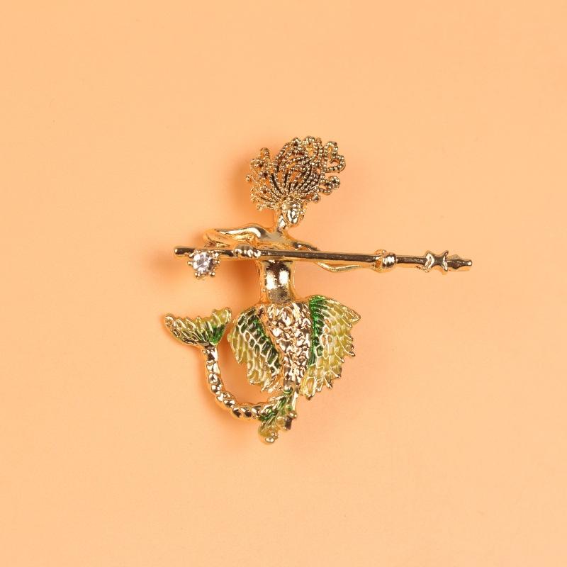 

Ретро мода брошь русалка брошь бриллиантовая брошь русалка средняя старинное пальто одежда аксессуары