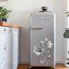 Self-adhesive Waterproof Refrigerator Stickers Silver Grey Flowers Light Luxury for Kitchen Fridge Door
