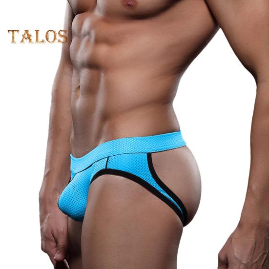 Pánská sexy tanga Nízký barevný design s blokovaným vzorem U konvexní vak Kalhotky Široký pas Pohodlný styl Domácí kalhotky na spaní