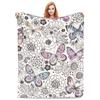 Colored Butterfly Tree digital-printed polyester Bedroom velvet flannel cover blanket Fleece soft sofa cover blankets for beds