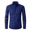 Men's Four-sided Elastic Solid Color Single Breasted Buckle Non-iron Shirt Anti-wrinkle Business Shirt