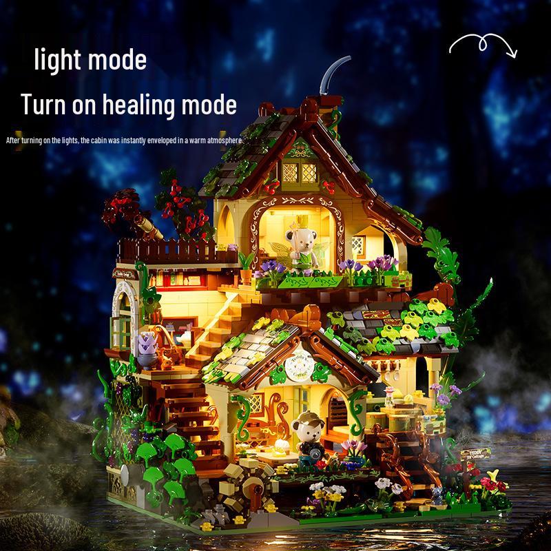 Cross-border Teddieson Elf House Building Blocks: Educational Interlocking Toy Set for Children