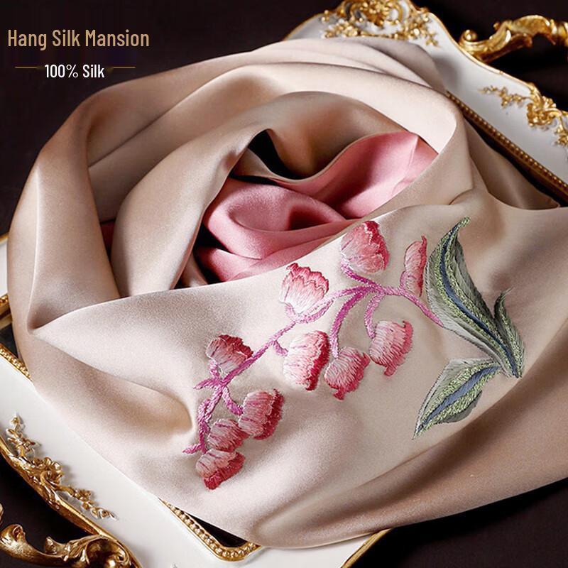 Hang Sifu Su Embroidery 100% Mulberry Silk Scarf Shawl