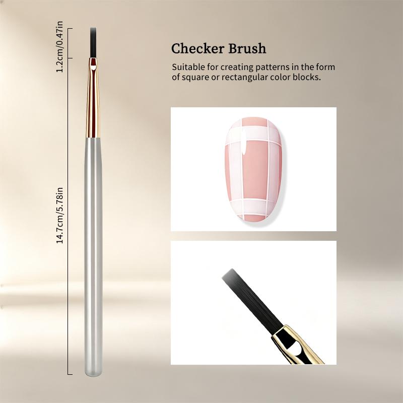 French Plaid Nail Art Brushes Set Line Grid Pattern Drawing Pen for DIY UV Gel Extension Paint Supplies Manicure Tool