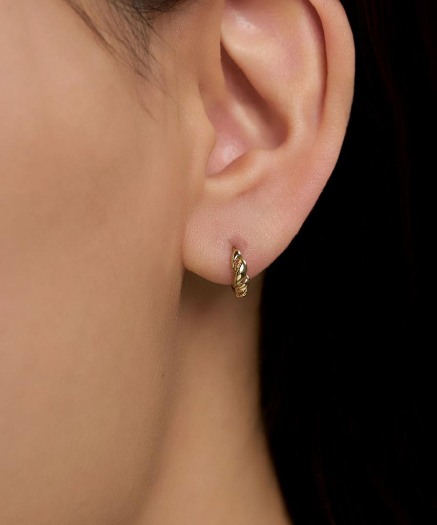 Lloyd Balloon Twist 10K Gold One-Touch Hoop Earrings Lotp3015T
