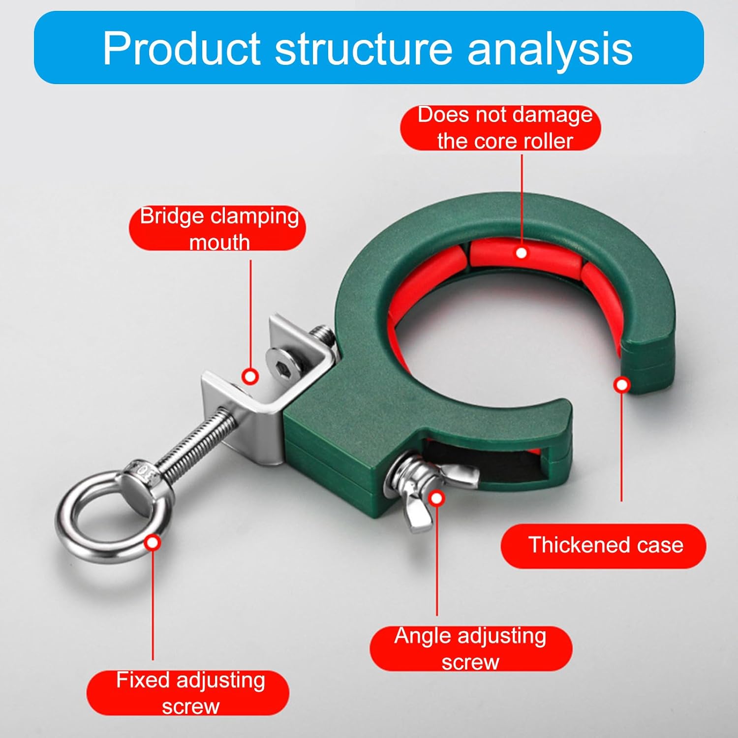 

Роликовый шкив для кабельного лотка, вспомогательный ролик для укладки кабеля, регулируемый зажимной шкив для эффективной фиксации направляющей проволоки, вспомогательный инструмент 1pc Green