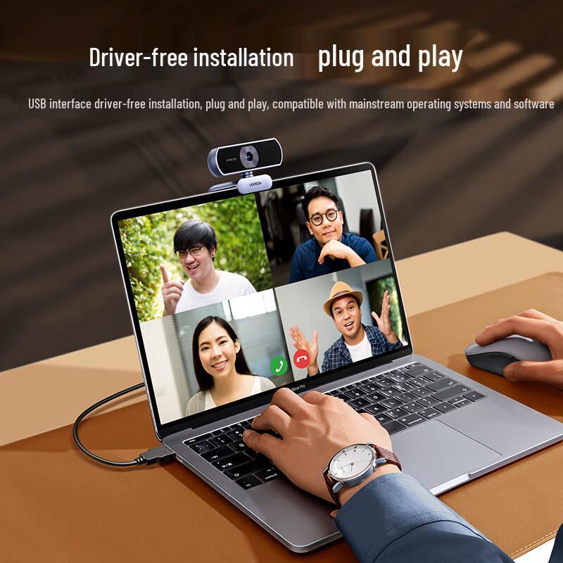 UGREEN 2K USB Webcam with Autofocus & Dual Mics