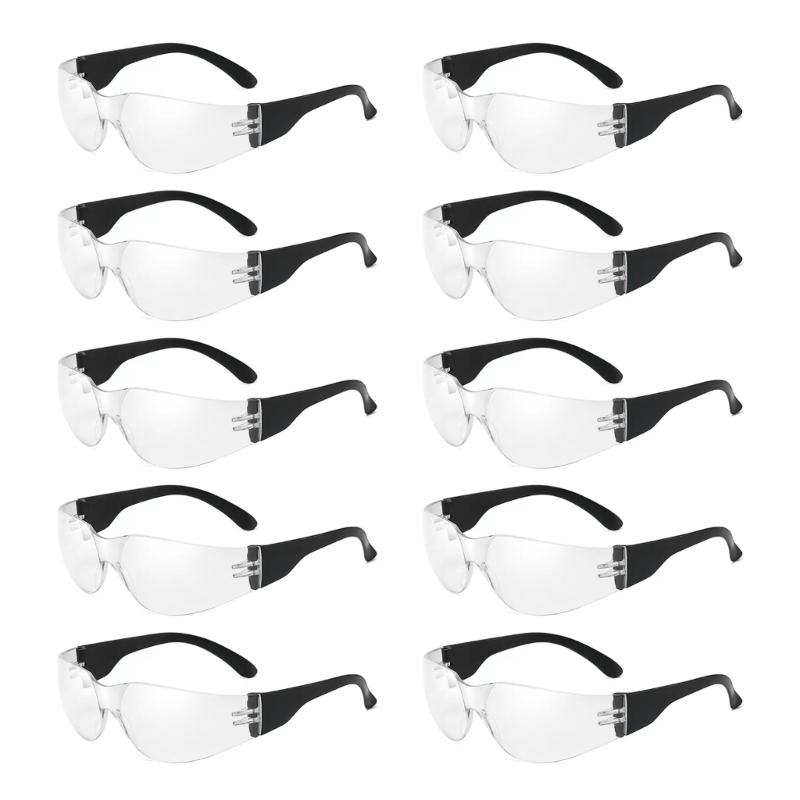 10Pcs Kid Clear Safety Glasses Protective Eyewear Impact Resistant Science Safety Goggles Spectacles Eyewear Enduring