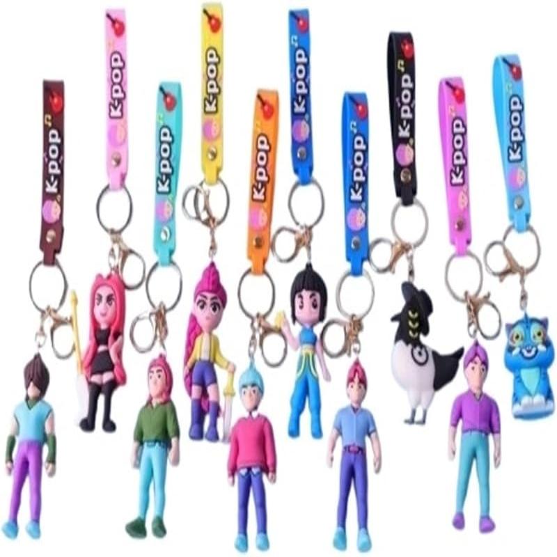 

K-pop Брелок Демон 10 шт. Мультяшные Фигурки Охотников Подвески для Ключей Силиконовые для Сумки Брелок Украшение Подвески Взрослые 10pcs