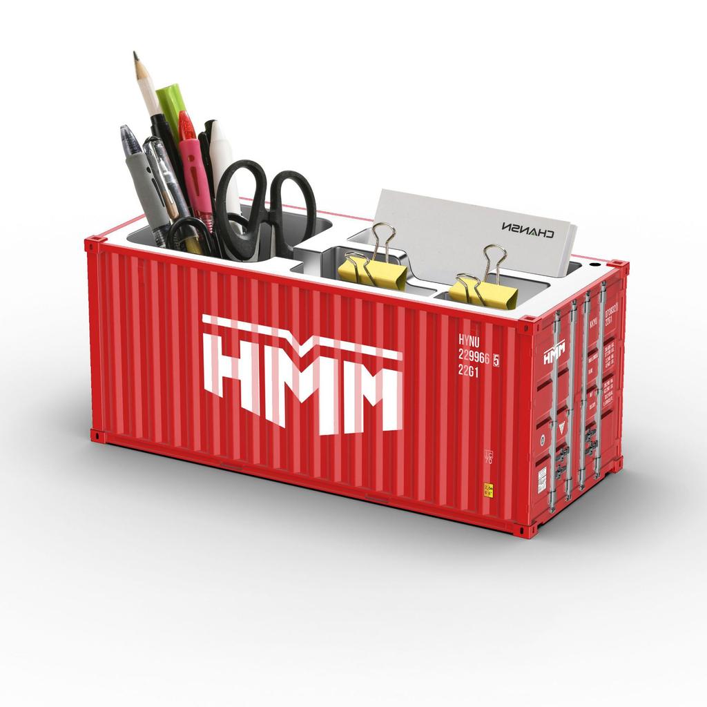 Simulated Ocean Freight Container Model Pen Holder Storage Box New Plastic Storage Box Desktop Storage Rack