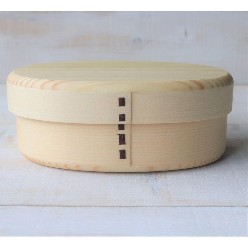 Bento X X Artisan Made In Current Model J-kitchens Small, Oval, Single-Tier Box, 17.5 11.3 6.3 Cm, Finish, Natural, Japan,