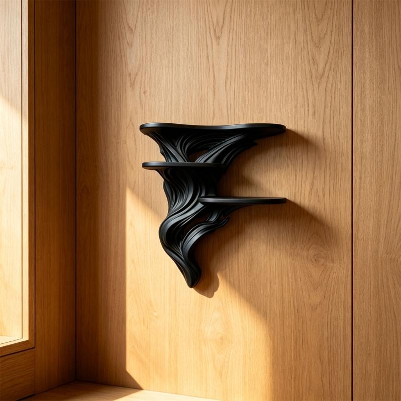 3-stöckiges Wandregal, Schwebendes Regal für Wandskulptur Hängeregal-Einheit, Dreistöckiger Kunststoff-Ausstellungsständer für Figuren im Eingangsbereich, Heimbüro,