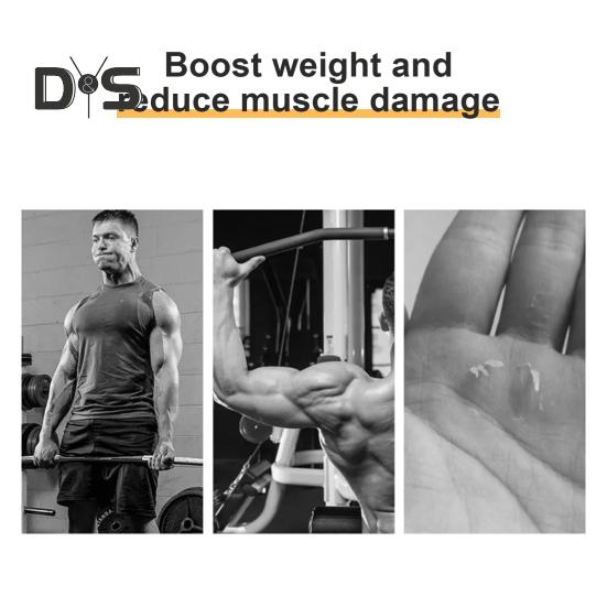 1 Pair Weight Lifting Wrist Strap Double Layer Cowhide Weightlifting Gym Gloves with Palm Pad Elastic Deadlifting Grip