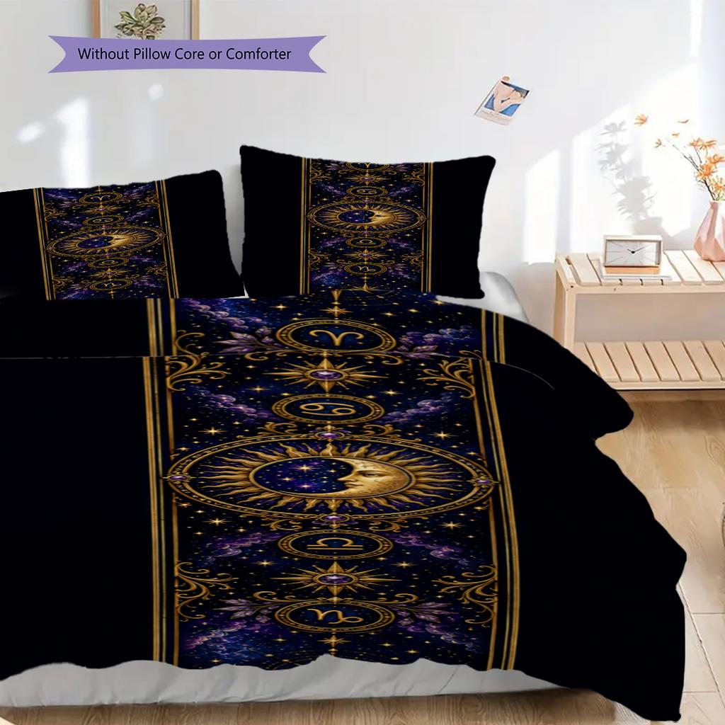 Celestial Harmony Mystical Cosmic Design Bedding 1 Duvet Cover 2 Pillowcase Without Core Without Core Christmas Birthday Gift Bedding Set