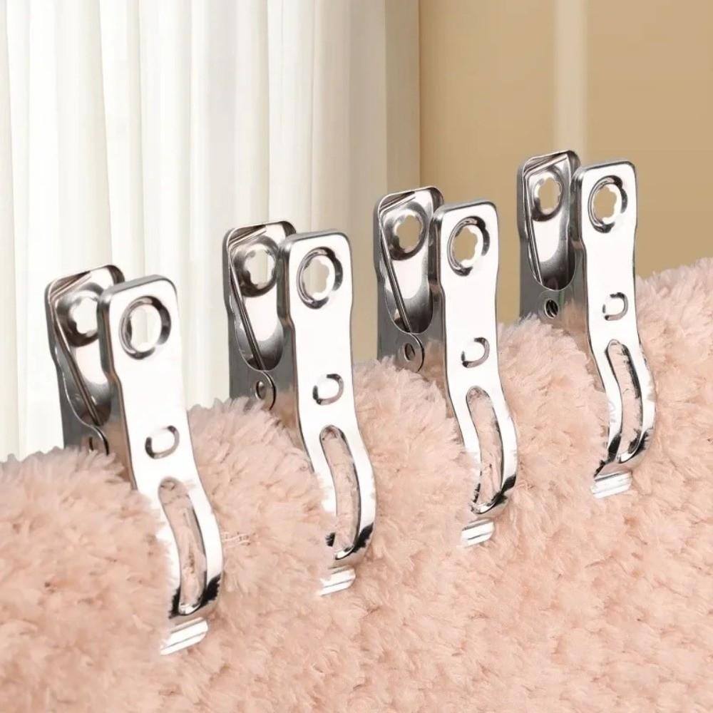 50PCS Stainless Steel Drying Clothes Pegs Non-slip Quilt Clips Durable Plant Cover Clips Outdoor