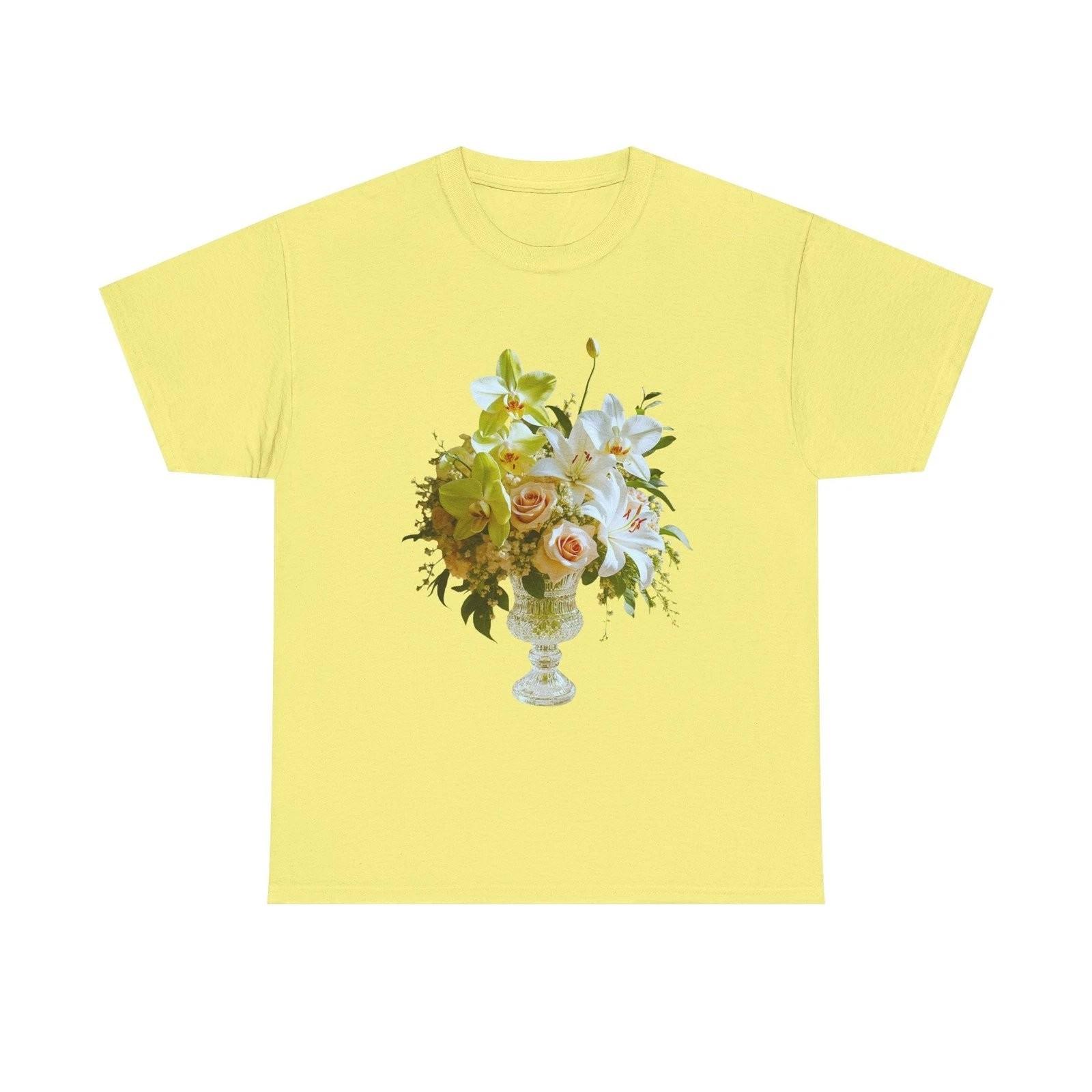 Vintage Floral Bouquet Vase Graphic T-Shirt S