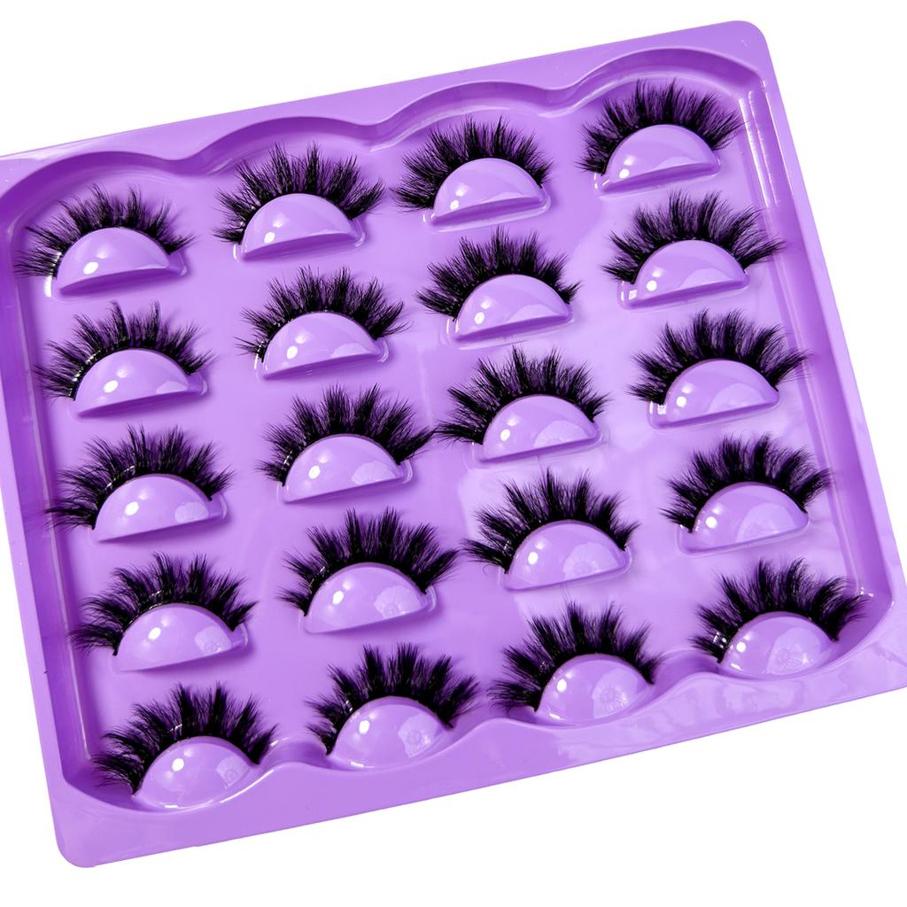 New 10 Pairs Of Natural Full False Eyelashes,Thick Curling Fluffy Eyelashes For Party Use Manga Eyelashes, Travel Essentials