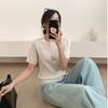 Round-neck Short-sleeved Hollowed-out Knitted Top for Women In The New Summer Style