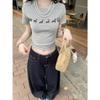 Internet celebrity necklace dog slim short sleeves, spring and summer new Korean popular slim white top