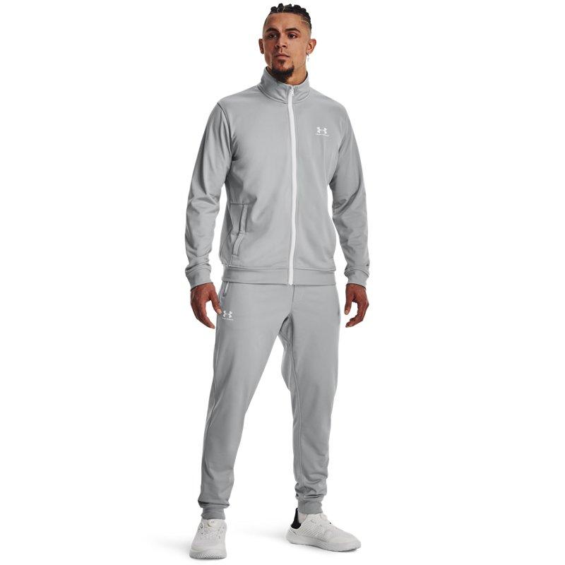 Under Armour Solid Color Stand Collar Fitted Long Sleeve Jacket Men Jackets Gray 1329293-011