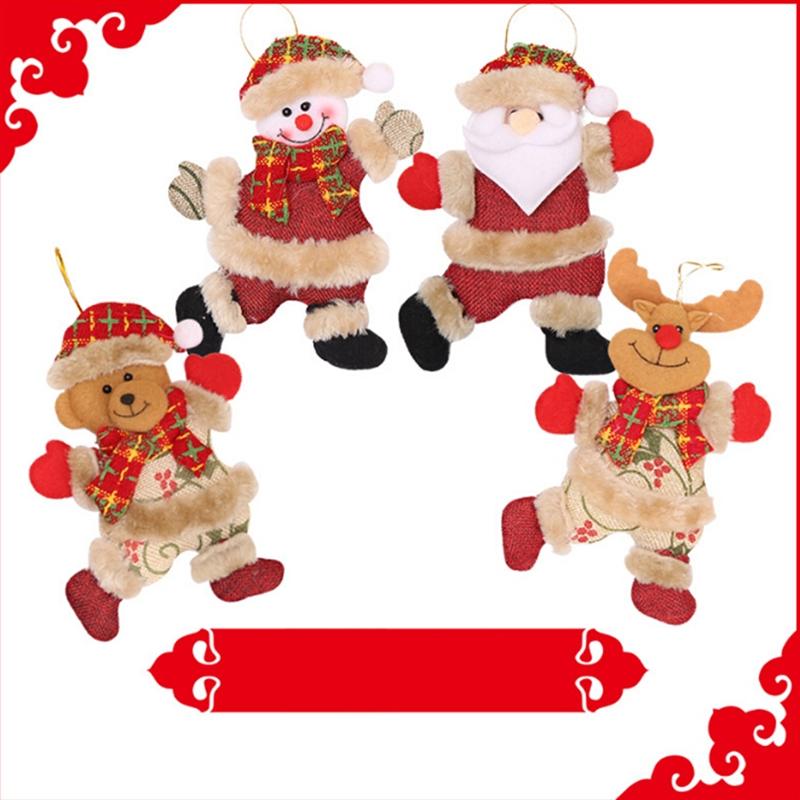 Merry Christmas Ornaments Doll Hanging Ornaments Cute Plush Doll Santa Claus Snowman Pendant Xmas Tree Diy Decoration