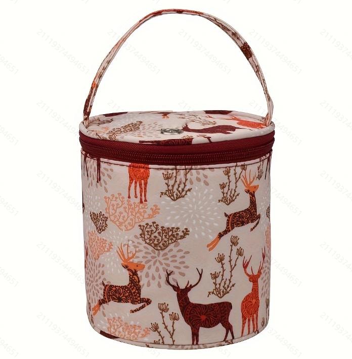 Yarn Storage Bag Round Knitting Wool Yarn Bags Organizer Crochet Sewing Needles Handbag Weave Tools Accessories Bowl Crafts Tote