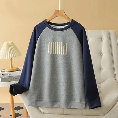 Damen Sweatshirt Oversize Fleece Verdickt Locker Rundhals Lässiger Pullover Langarm Winter Sweatshirt Top