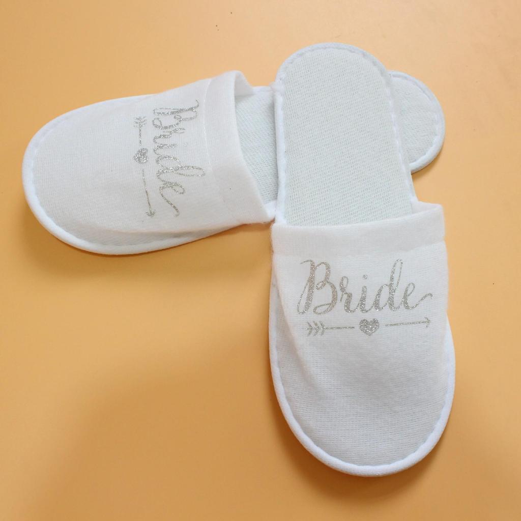 Bridesmaid Wedding Pajama Party Slippers - Colorful Letter Design