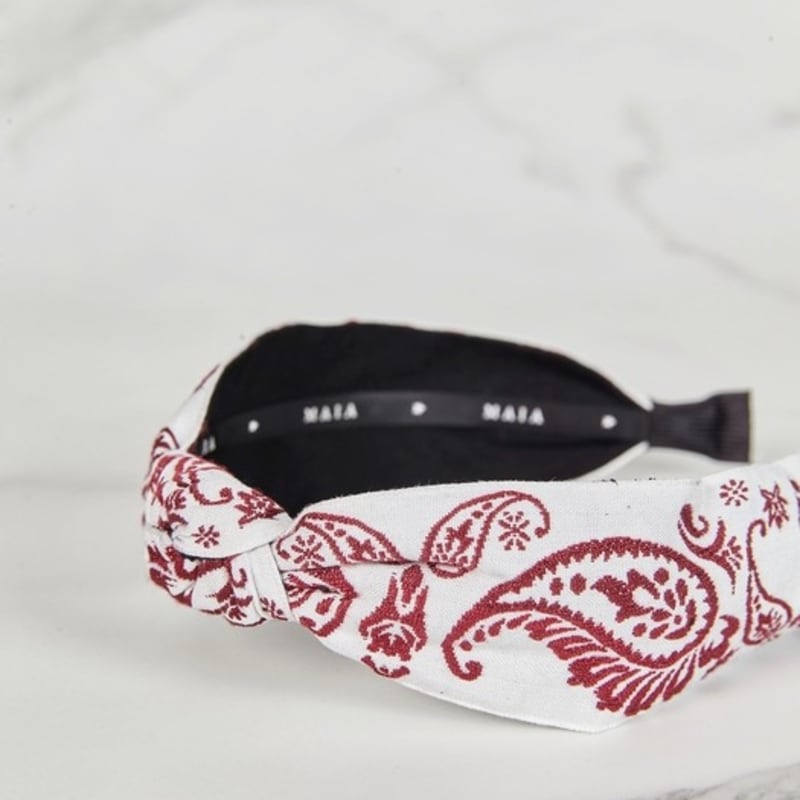 MAIA Paisley Hairband - Knotted Wine