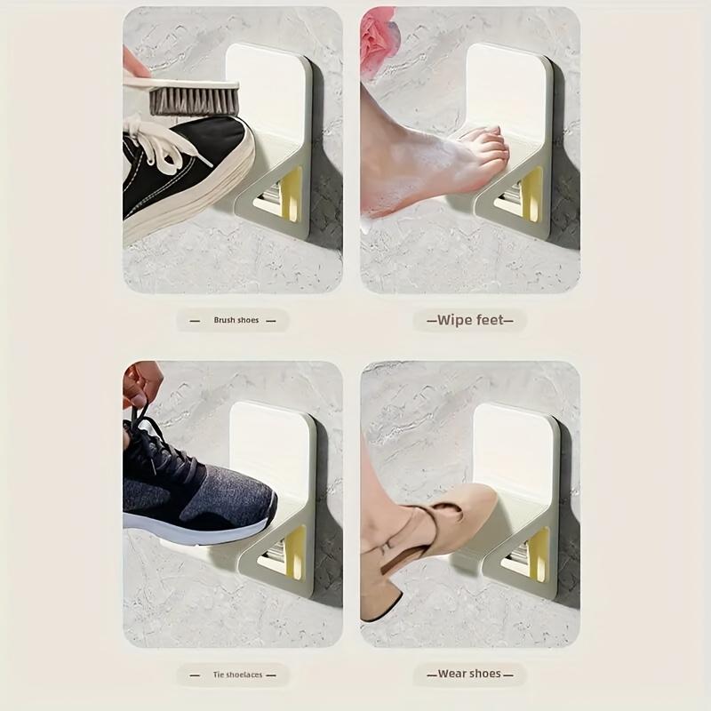 2 Stück Verstellbarer Wandmontage-Duschhocker - Wiederverwendbare Kunststoffstütze für Schwangere & ältere Menschen, Bequeme Fußstütze, Höhenverstellbar