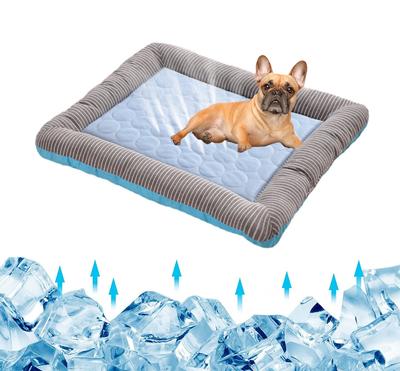 Almofada de resfriamento cama para cães gatos filhote de cachorro gatinho fresco tapete cobertor para animais de estimação material de seda gelo macio para o verão dormir rosa azul respirável