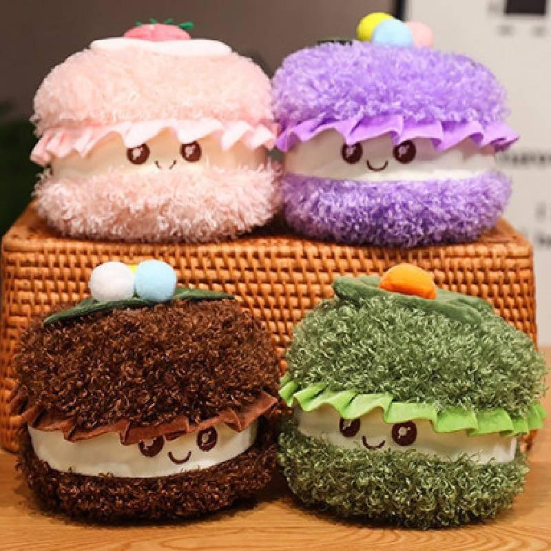 Adorável Pelúcia Macia de Pão de Chocolate Macaron Rolo Suíço Animal de Pelúcia Presente de Aniversário