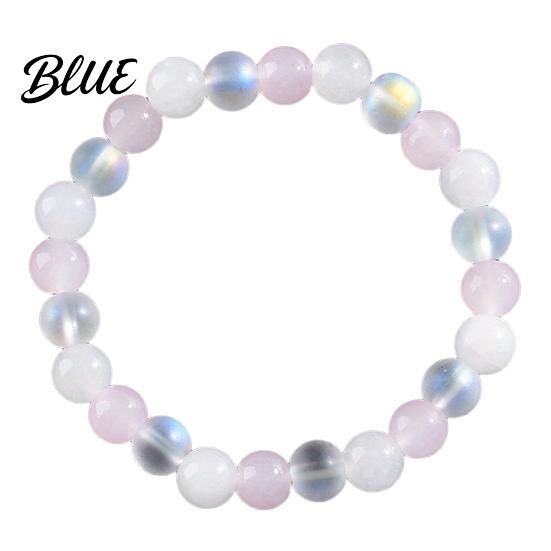 Casual Style Bracelet Artificial Crystal Beaded Good Luck 8mm Stone