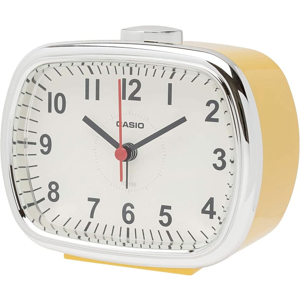 CASIO Alarm Clock, Table Clock, Yellow, Analog, Snooze, Light, Retro, TQ-159-9JF