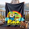 Warm Flannel Blanket Pororo Pattern, Lightweight Comfortable Throw Blanket for Bed Sofa Use