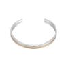 High-Quality Double-Layer Glossy Simple Titanium Steel Open Bracelet Men's and Women's Two-Color Cuff Bracelet Couple Jewelry