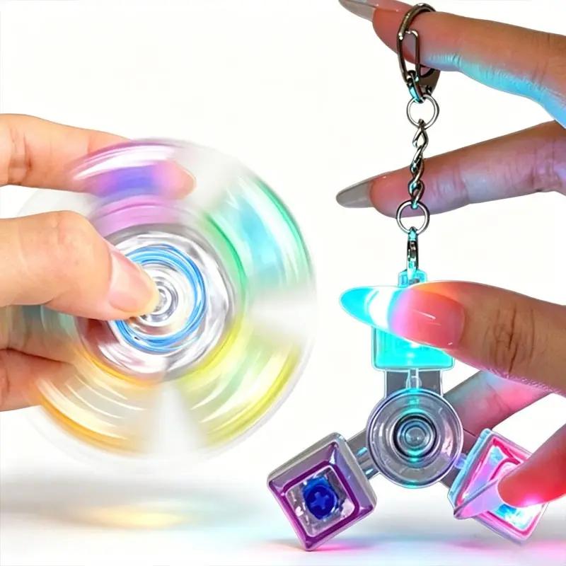 235 Keys LED Light Up Fidget Spinner Keychain Mechanical Button Clicker Stress Relief Sensory Fidget Toy for ADHD Autism Adult