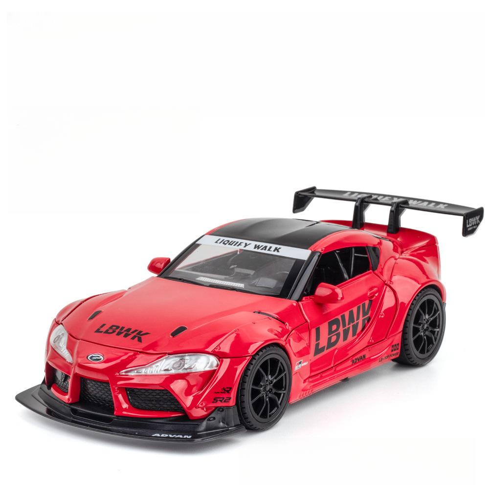 1/22 Scale Toyota Supra Alloy Racing Car Model Diecast Sound & Light  Car Shop Exhibition Decorations Collect Ornaments Giftbox