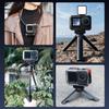 For DJI Osmo Action 6 PULUZ Metal Dual-Opening Camera Cage Expandable Frame with Silicone Lens Cap (Titanium)
