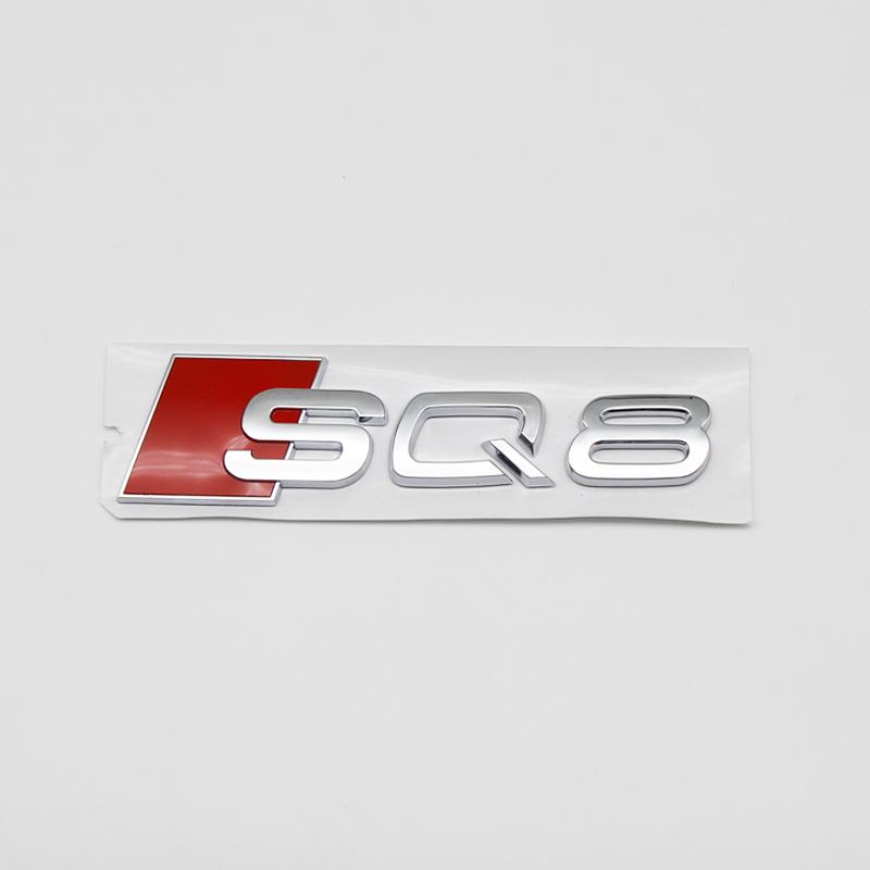 2026 3D ABS Gloss Black Chrome Rear Decklid Lettering Insignia For AQ2 SQ8 SQ7 SQ5 SQ3 R8 RS Performance Replacement Tuning Accessor