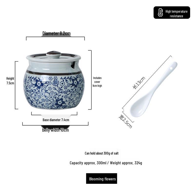 Ceramic High-Temperature Resistant Chili Oil & Salt Jar with Large Capacity