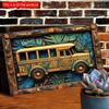 2d Flat 30*20cm, Vintage Indian Bus Wooden Wall Art, Wooden Sign for Bedroom, Living Room and Office Decor, Perfect for Room Decor, for Home, Kitchen