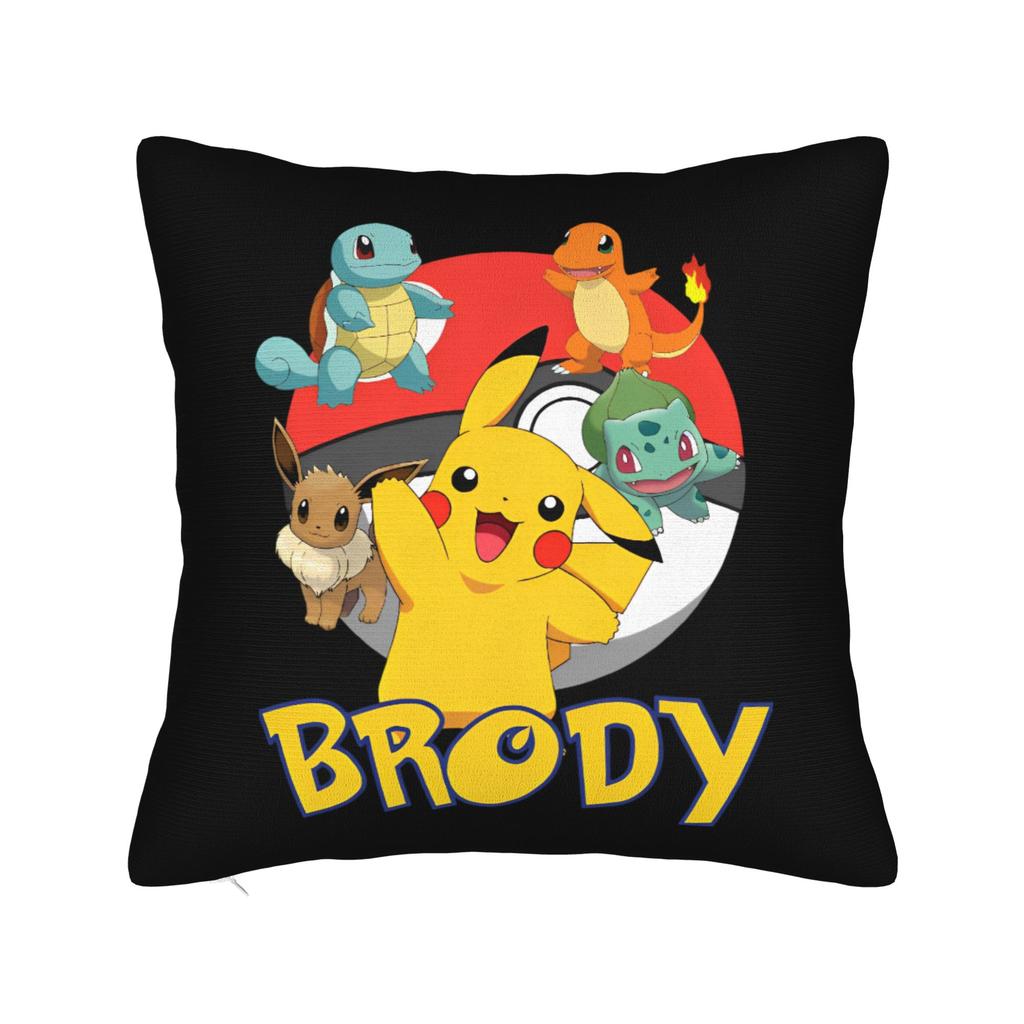 Cartoon Pillowcase Polyester Cushion Cover Decor Pokemoned Throw Pillow Case Cover Home Zipper 45X45Cm