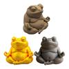 Zen Frog Ornament Frog Sitting In Meditation Figurine 3D Printed Desktop Frog Statue for Home Office Bookshelves Cabinet Decoration