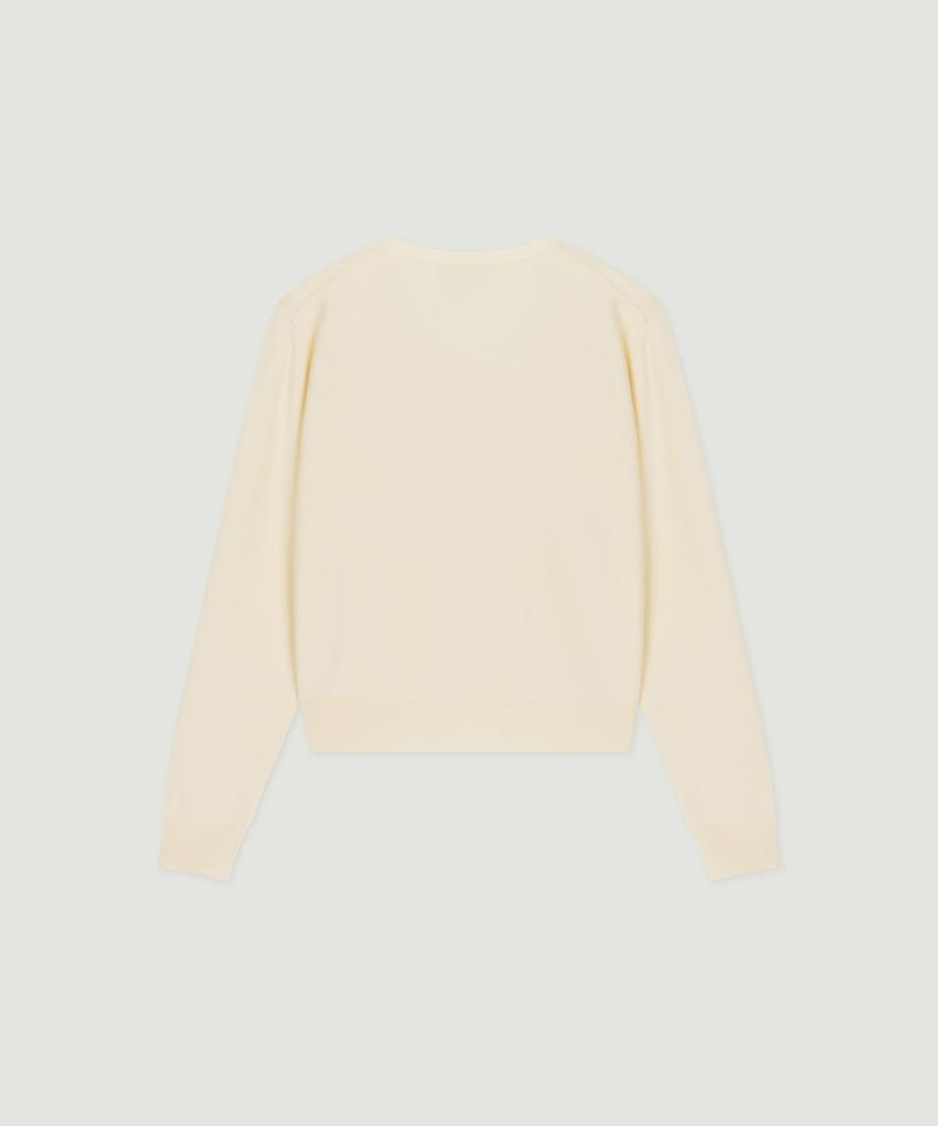 Omiou Washable V-Neck Cardigan_Cream White